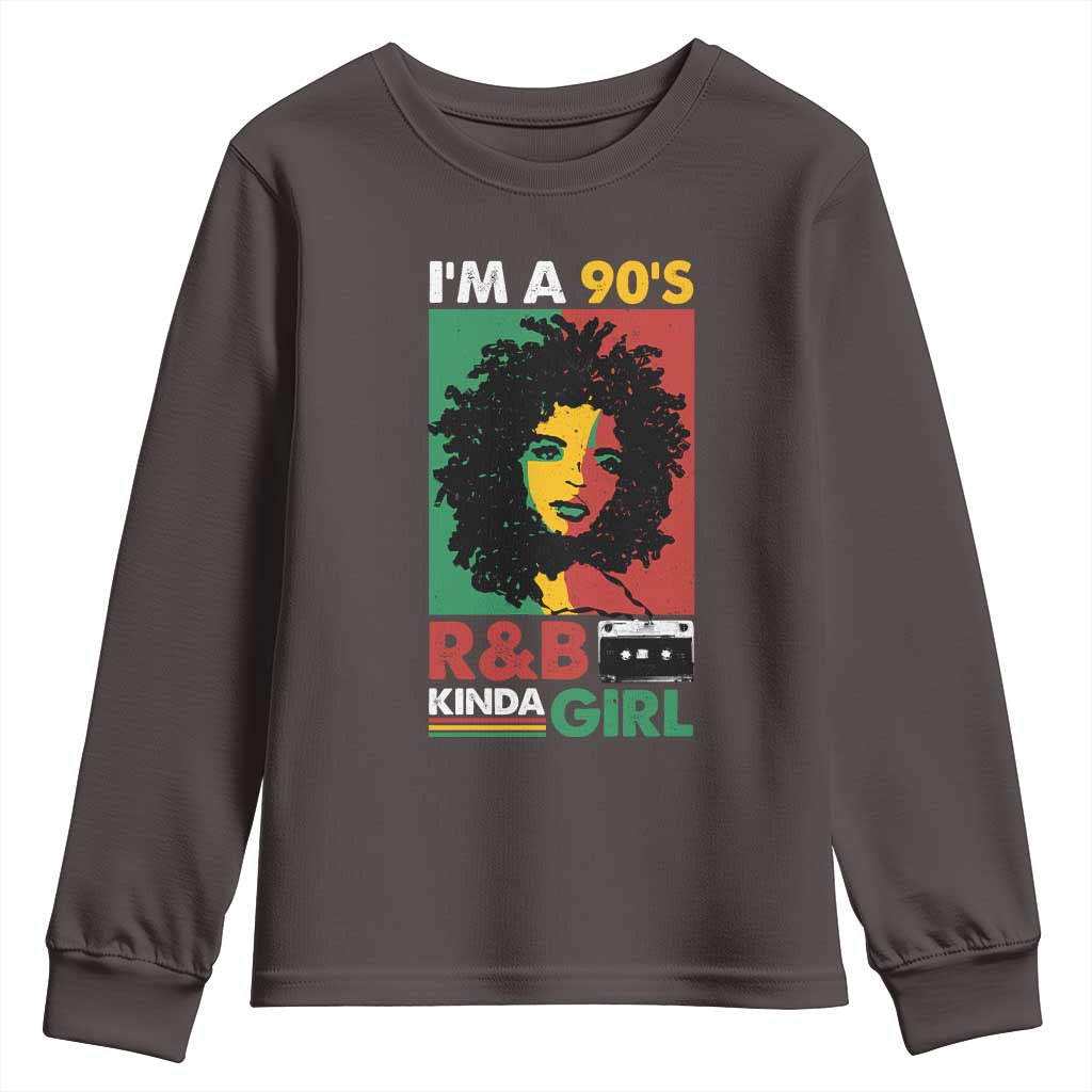 Hip Hop RnB Youth Sweatshirt I'm A 90's R&B Kinda Girl Retro Cassettle TS09 Dark Chocolate Print Your Wear