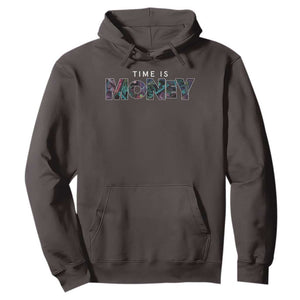 Time Is Money Hoodie TS09 Dark Chocolate Print Your Wear