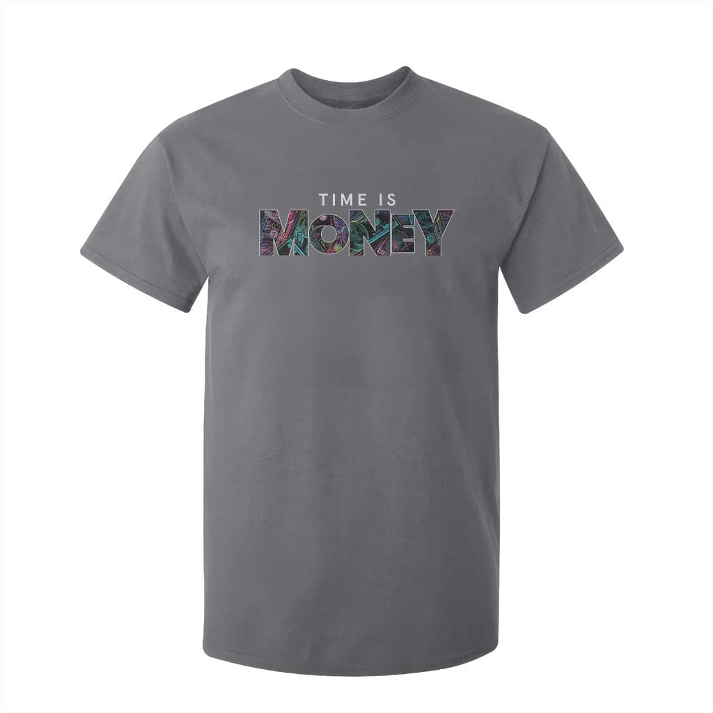 Time Is Money T Shirt For Kid TS09 Charcoal Print Your Wear
