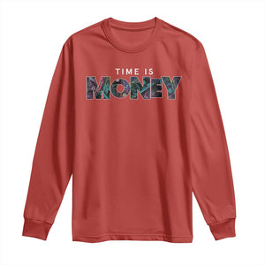 Time Is Money Long Sleeve Shirt TS09 Red Print Your Wear