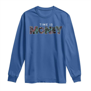 Time Is Money Long Sleeve Shirt TS09 Royal Blue Print Your Wear