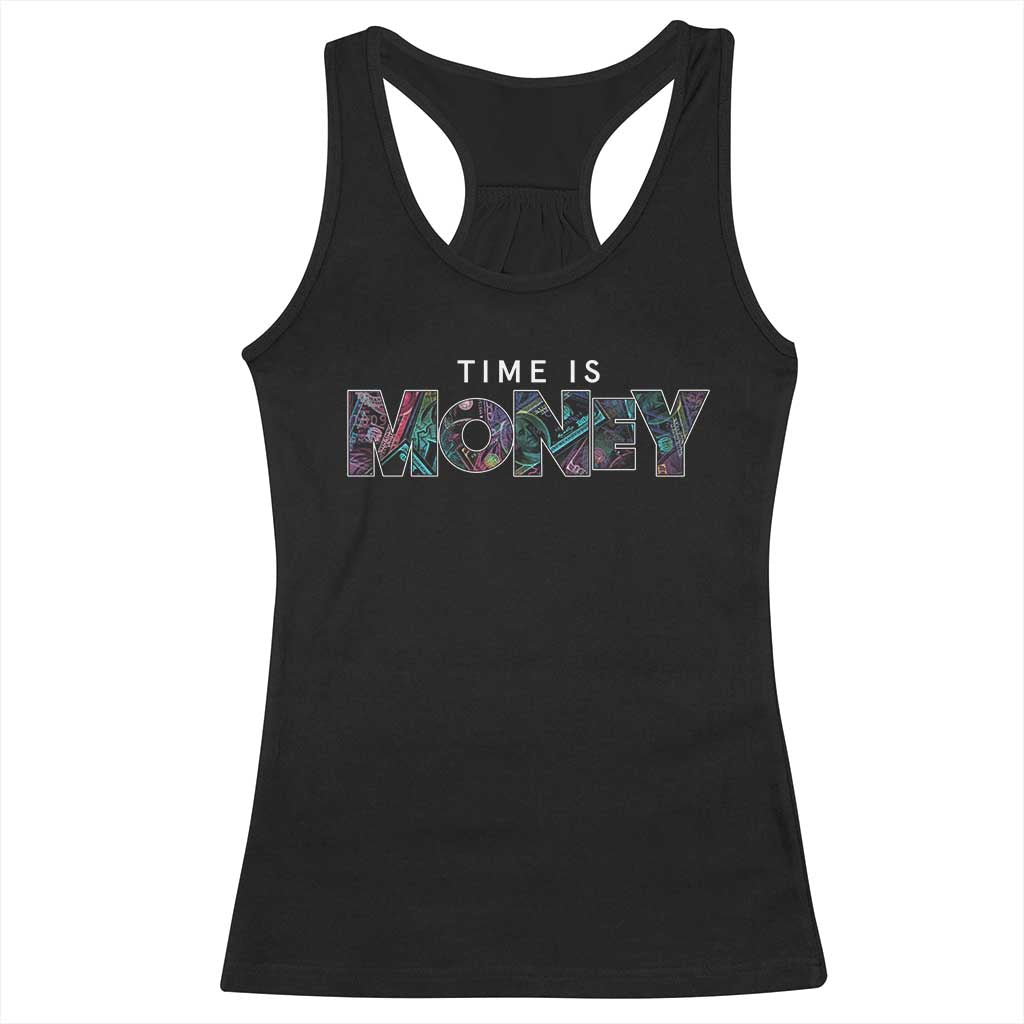 Time Is Money Racerback Tank Top TS09 Black Print Your Wear