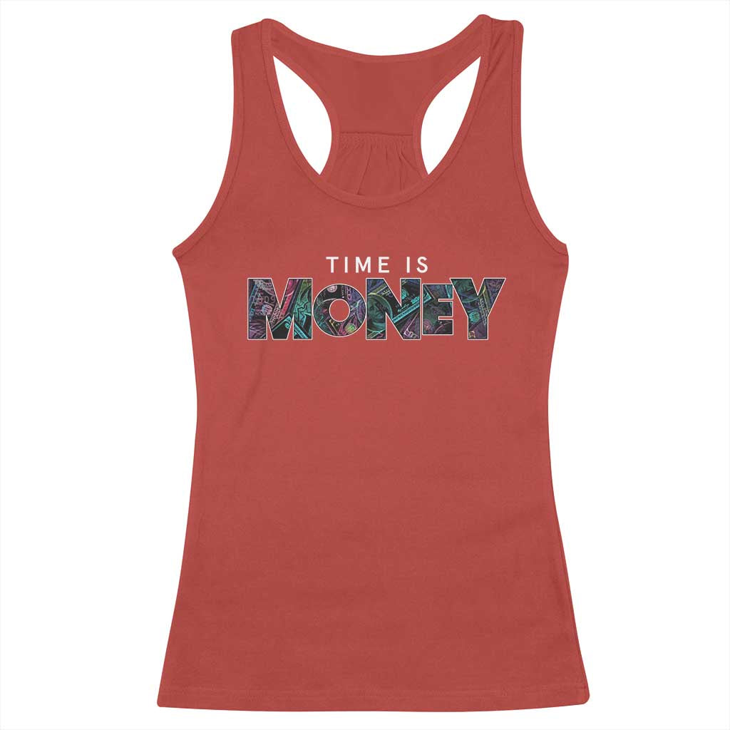 Time Is Money Racerback Tank Top TS09 Red Print Your Wear