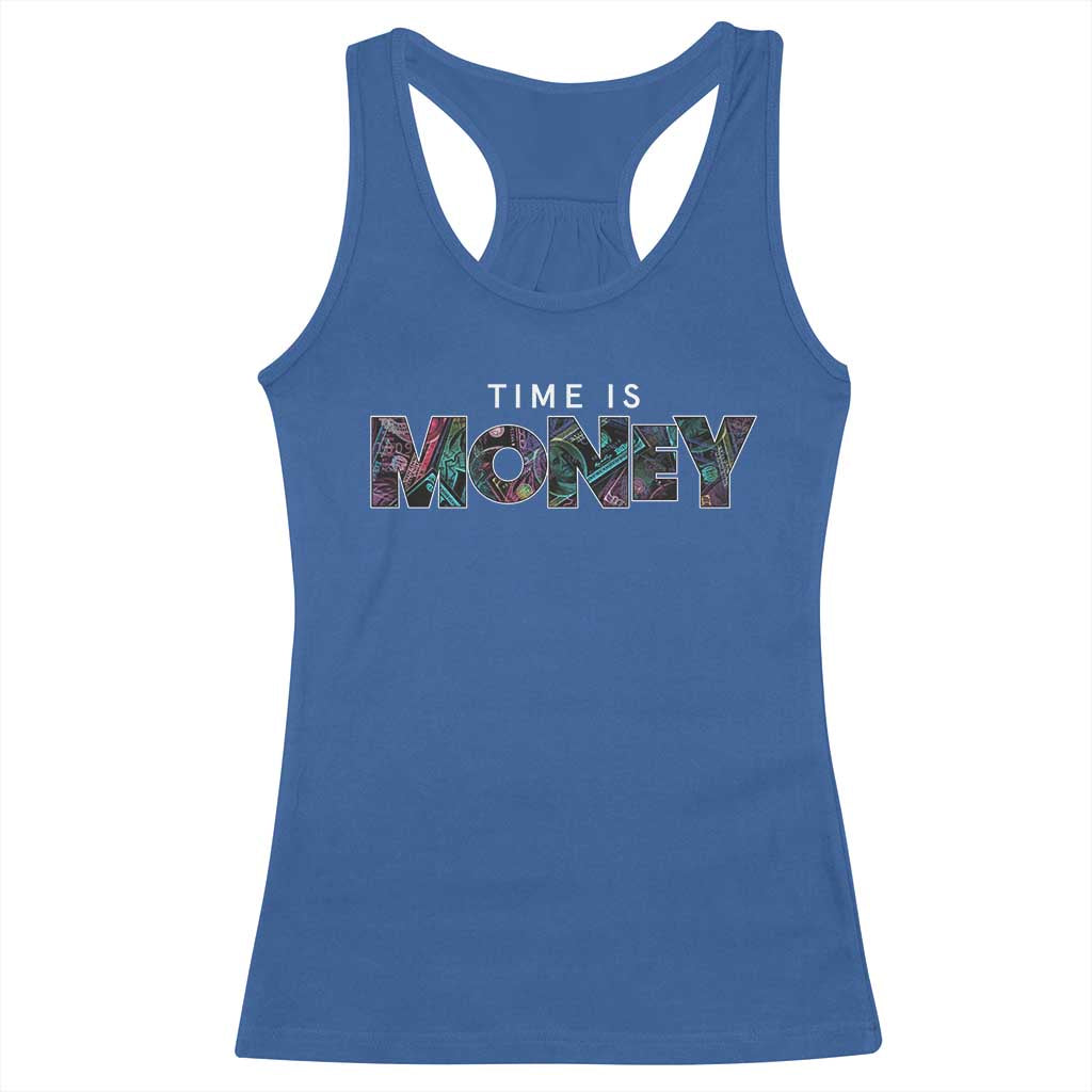 Time Is Money Racerback Tank Top TS09 Royal Blue Print Your Wear