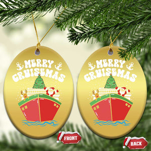 Xmas Cruising Christmas Ornament Family Christmas Holiday Santa Reindeer Cruise Ship TS09 Oval Gold Print Your Wear