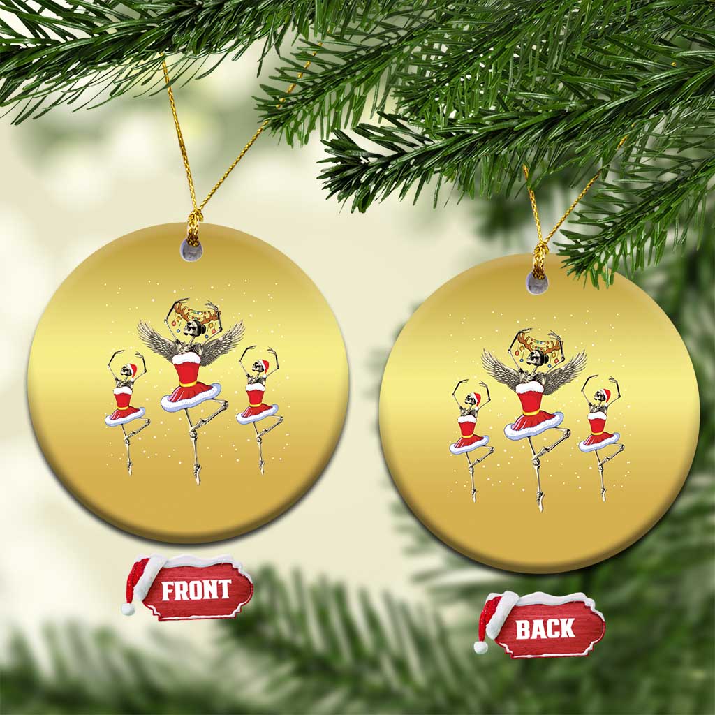 Skeleton Dancing Ballet Xmas Ballerina Christmas Ornament TS09 Circle Gold Print Your Wear