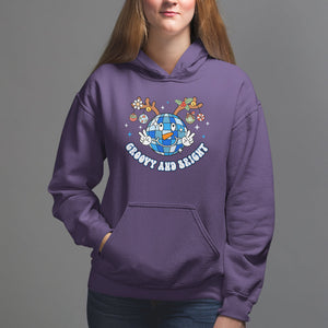 Groovy And Bright Merry Christmas Disco Ball Reindeer Hoodie TS09 Purple Printyourwear