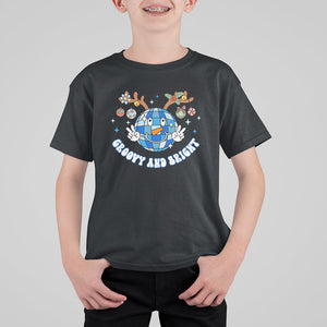 Groovy And Bright Merry Christmas Disco Ball Reindeer T Shirt For Kid TS09 Black Printyourwear