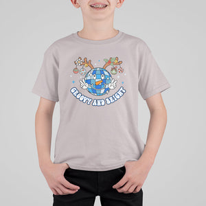 Groovy And Bright Merry Christmas Disco Ball Reindeer T Shirt For Kid TS09 Ice Gray Printyourwear