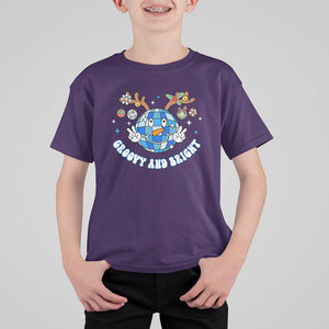 Groovy And Bright Merry Christmas Disco Ball Reindeer T Shirt For Kid TS09 Purple Printyourwear