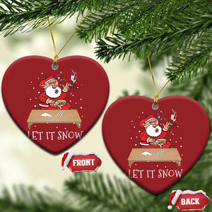 Funny Christmas Weed 420 Christmas Ornament Cocaine Let It Snow Naughty Santa Snorting TS09 Heart Red Print Your Wear