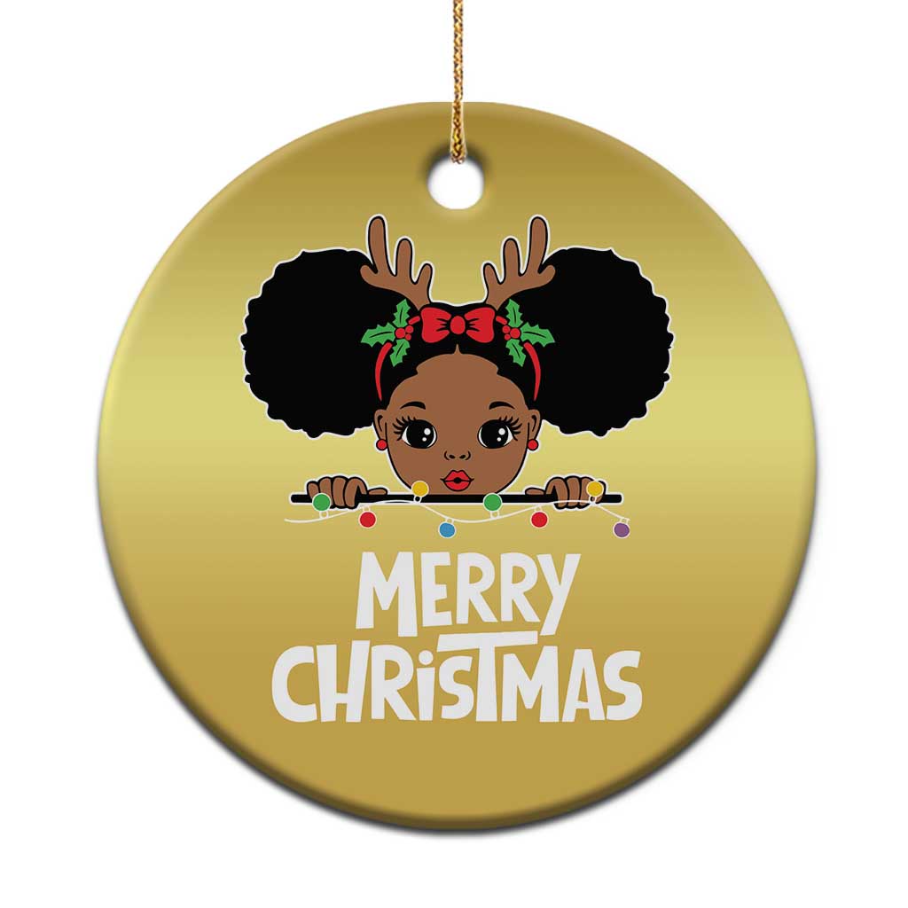 African American Xmas Christmas Ornament Cute Black Girl Kids Merry Christmas TS09 Print Your Wear