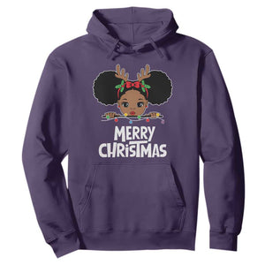 African American Xmas Hoodie Cute Black Girl Kids Merry Christmas TS09 Purple Printyourwear