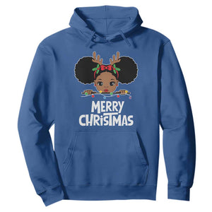 African American Xmas Hoodie Cute Black Girl Kids Merry Christmas TS09 Royal Blue Printyourwear