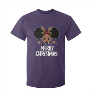 African American Xmas T Shirt For Kid Cute Black Girl Kids Merry Christmas TS09 Purple Printyourwear