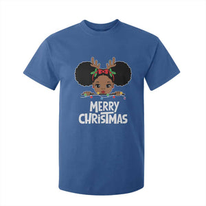 African American Xmas T Shirt For Kid Cute Black Girl Kids Merry Christmas TS09 Royal Blue Printyourwear