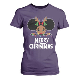 African American Xmas T Shirt For Women Cute Black Girl Kids Merry Christmas TS09 Purple Printyourwear