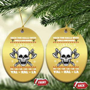 Xmas Viking Valhalla Christmas Ornament Deck The Halls With Skulls And Bodies TS09 Oval Gold Print Your Wear