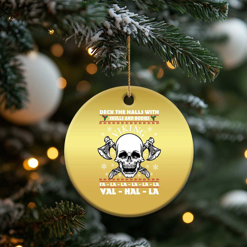 Xmas Viking Valhalla Christmas Ornament Deck The Halls With Skulls And Bodies TS09 Print Your Wear