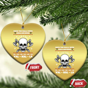 Xmas Viking Valhalla Christmas Ornament Deck The Halls With Skulls And Bodies TS09 Heart Gold Print Your Wear