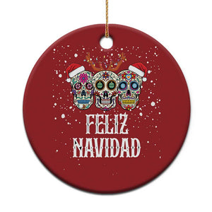 Christmas Mexico Feliz Navidad Christmas Ornament Mexican Sugar Skulls Reindeer Santa TS09 Print Your Wear