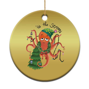 Funny Christmas Tree Octopus Tis The Season Christmas Ornament TS09 Print Your Wear