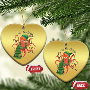 Funny Christmas Tree Octopus Tis The Season Christmas Ornament TS09 Heart Gold Print Your Wear