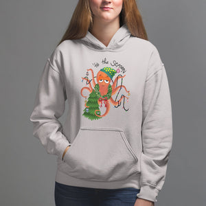 Octopus Tis The Season Christmas Tree Hoodie TS09 Ice Gray Printyourwear