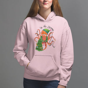 Octopus Tis The Season Christmas Tree Hoodie TS09 Light Pink Printyourwear