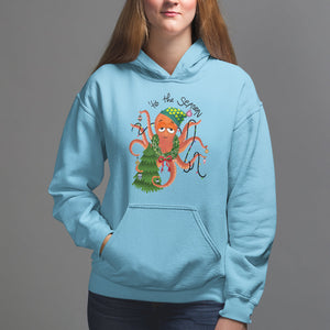 Octopus Tis The Season Christmas Tree Hoodie TS09 Sky Printyourwear