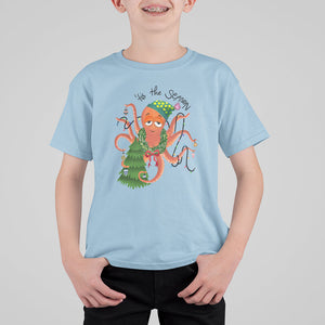 Octopus Tis The Season Christmas Tree T Shirt For Kid TS09 Light Blue Printyourwear