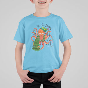 Octopus Tis The Season Christmas Tree T Shirt For Kid TS09 Sky Printyourwear