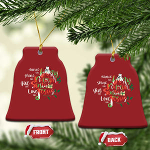 Dance Like Frosty Shine Like Rudolph Give Like Santa Love Like Jesus Christmas Ornament TS09 Bell Flake Red Print Your Wear