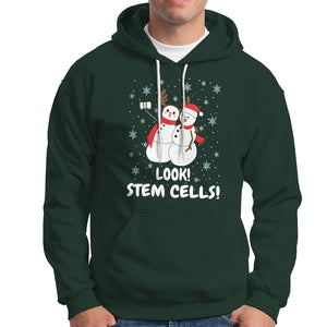 Look Stem Cell Snowman Funny Christmas Science Hoodie TS09 Dark Forest Green Printyourwear