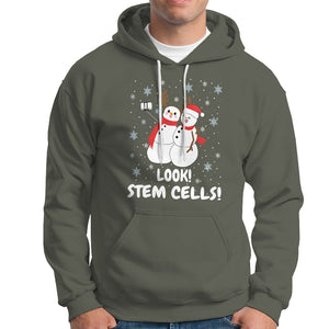 Look Stem Cell Snowman Funny Christmas Science Hoodie TS09 Military Green Printyourwear