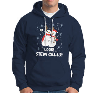 Look Stem Cell Snowman Funny Christmas Science Hoodie TS09 Navy Printyourwear