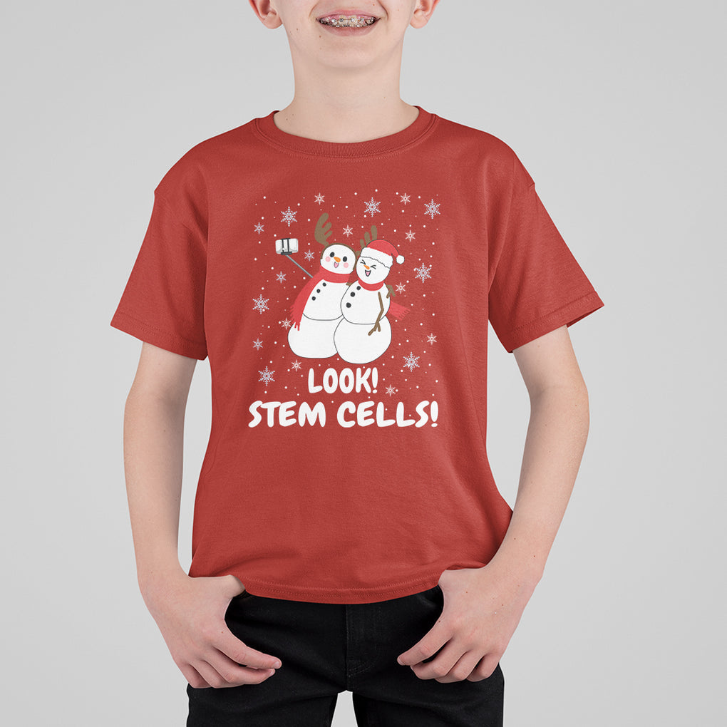 Look Stem Cell Snowman Funny Christmas Science T Shirt For Kid TS09 Red Printyourwear