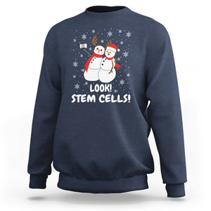 Look Stem Cell Snowman Funny Christmas Science Sweatshirt TS09 Navy Printyourwear