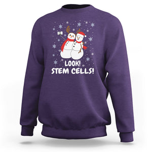 Look Stem Cell Snowman Funny Christmas Science Sweatshirt TS09 Purple Printyourwear