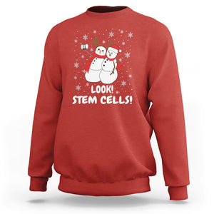 Look Stem Cell Snowman Funny Christmas Science Sweatshirt TS09 Red Printyourwear