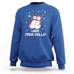 Look Stem Cell Snowman Funny Christmas Science Sweatshirt TS09 Royal Blue Printyourwear