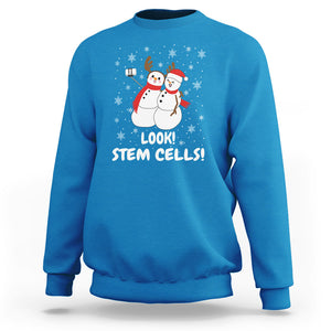 Look Stem Cell Snowman Funny Christmas Science Sweatshirt TS09 Sapphire Printyourwear