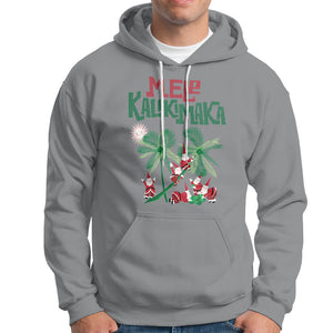 Mele Kalikimaka Santa Climb Palm Tree Hawaiian Christmas Hoodie TS09 Sport Gray Printyourwear