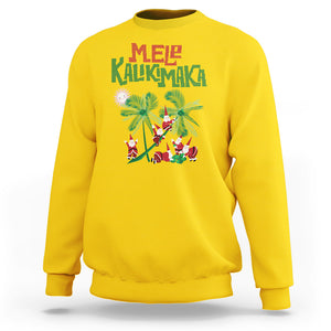 Mele Kalikimaka Santa Climb Palm Tree Hawaiian Christmas Sweatshirt TS09 Daisy Printyourwear