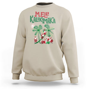 Mele Kalikimaka Santa Climb Palm Tree Hawaiian Christmas Sweatshirt TS09 Sand Printyourwear