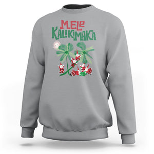 Mele Kalikimaka Santa Climb Palm Tree Hawaiian Christmas Sweatshirt TS09 Sport Gray Printyourwear