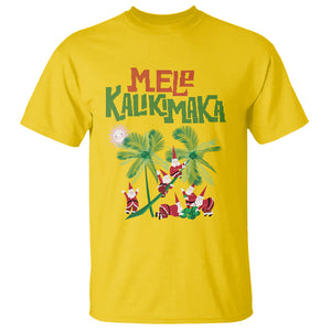 Mele Kalikimaka Santa Climb Palm Tree Hawaiian Christmas T Shirt TS09 Daisy Printyourwear