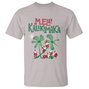 Mele Kalikimaka Santa Climb Palm Tree Hawaiian Christmas T Shirt TS09 Ice Gray Printyourwear