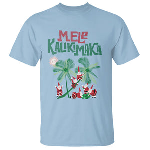 Mele Kalikimaka Santa Climb Palm Tree Hawaiian Christmas T Shirt TS09 Light Blue Printyourwear