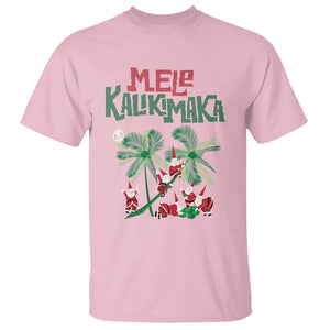 Mele Kalikimaka Santa Climb Palm Tree Hawaiian Christmas T Shirt TS09 Light Pink Printyourwear